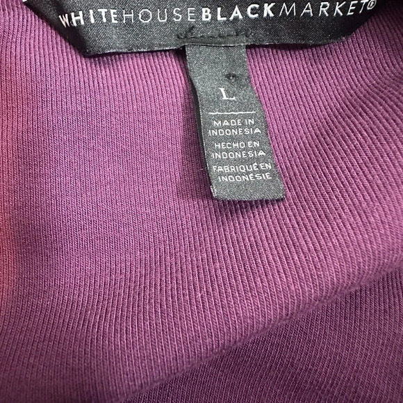 White House Black Market purple dress with double ruffle sleeves size large - Picture 9 of 10